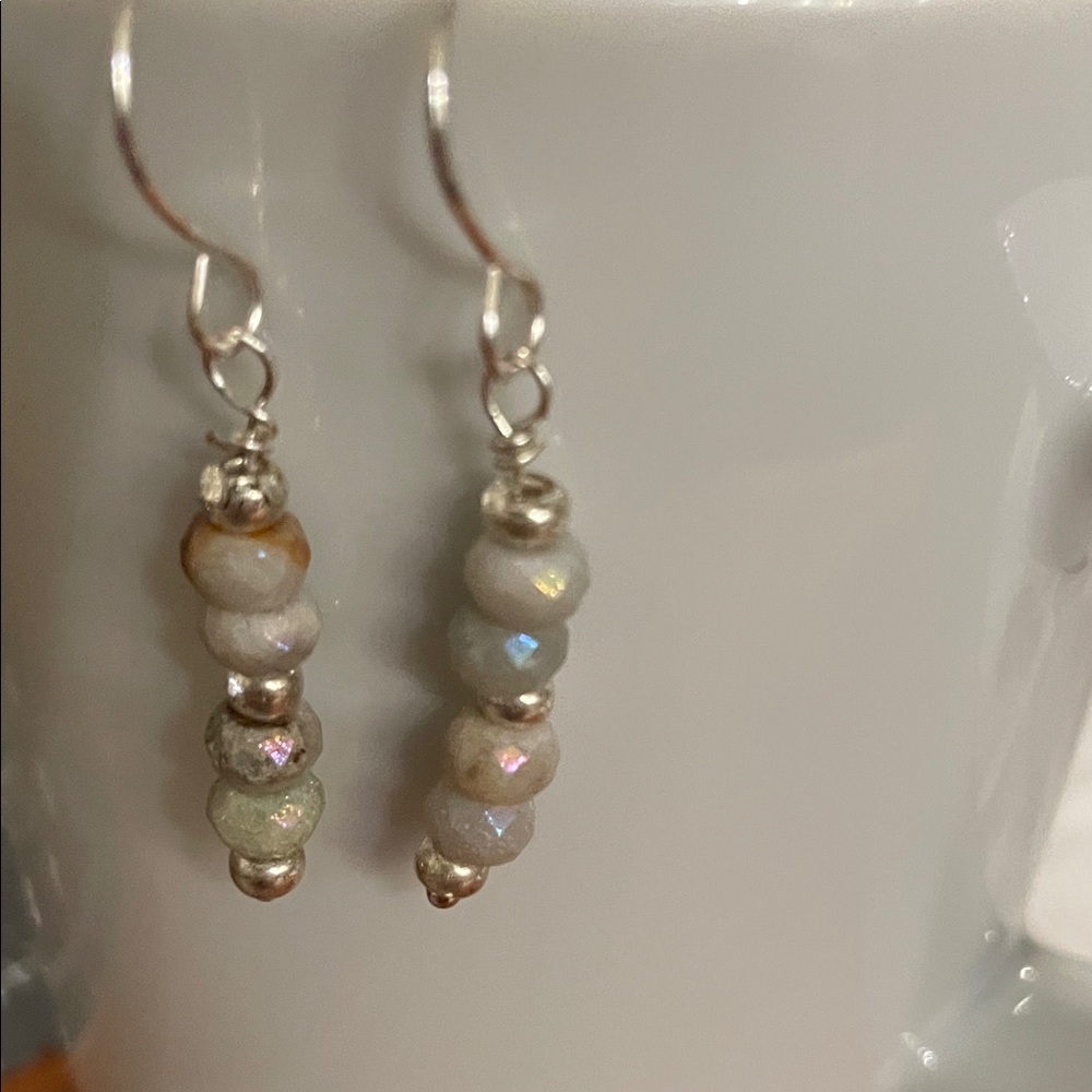 Elegant Silver Beaded Earrings